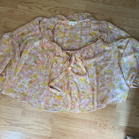 For Love and Lemons Melanie Blouse Floral size XS Oversized Flowy - Picture 10 of 12